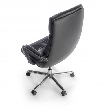 burostuhl schwarz windsor naturleder gepolsterte armlehnen 9