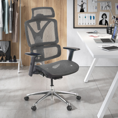 ergonomischer burostuhl grau focus netzstoff 3d verstellbare armlehnen lordosenstutze 2