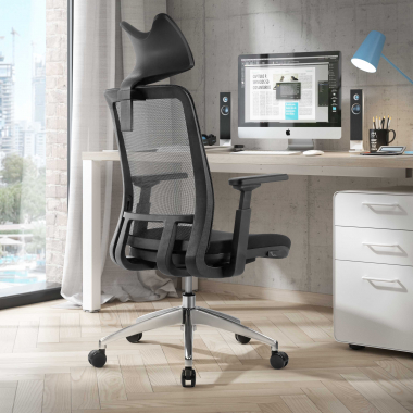 ergonomischer burostuhl schwarz shifter netzstoff 3d verstellbare armlehnen lordosenstutze kopfstutze 2