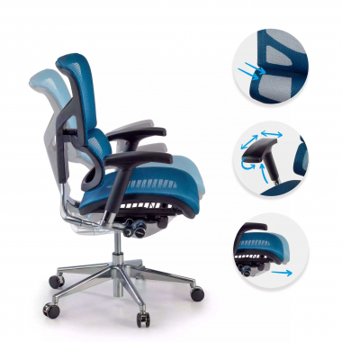 ergonomischer burostuhl blau next2 ohne kopfstutze netzstoff 4d verstellbare armlehnen doppelte lordosenstutze 3