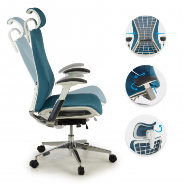 ergonomischer burostuhl blau miller netzstoff 3d verstellbare armlehnen 3