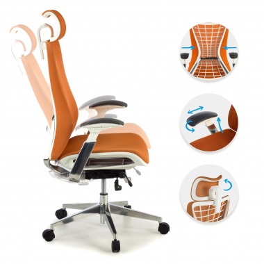 ergonomischer burostuhl orange miller netzstoff 3d verstellbare armlehnen 4
