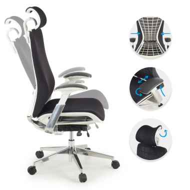 ergonomischer burostuhl schwarz miller netzstoff 3d verstellbare armlehnen 3