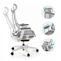 Ergonomischer Bürostuhl mit Kopfstütze Enjoy white, Synchronmechanik