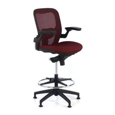ergonomischer hocker rot burostuhl netzstoff feste armlehnen 1