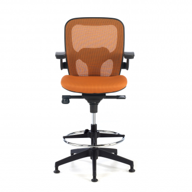ergonomischer hocker orange burostuhl netzstoff feste armlehnen 3