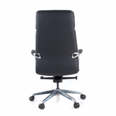 chefsessel schwarz naturleder gepolsterte armlehnen 9