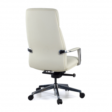 chefsessel weiss naturleder gepolsterte armlehnen 7