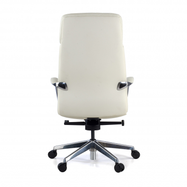 chefsessel weiss naturleder gepolsterte armlehnen 9