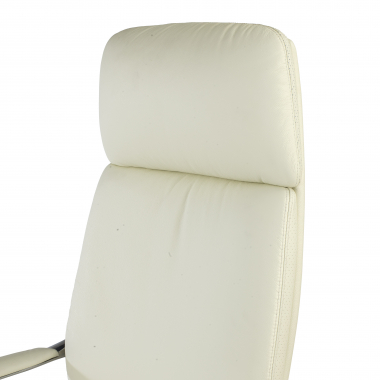 chefsessel weiss naturleder gepolsterte armlehnen 10