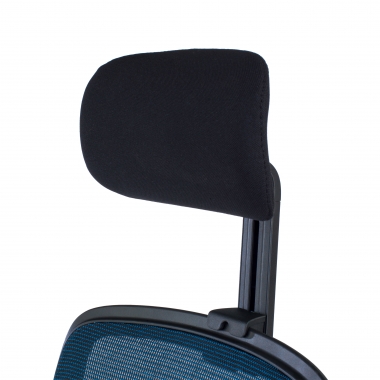 burostuhl blau schwarzes gestell kopfstutze netzstoff 1d verstellbare armlehnen lordosenstutze kopfstutze 9