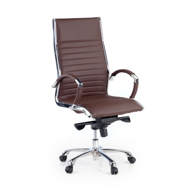 chefsessel braun naturleder naturleder gepolsterte armlehnen 1