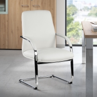 Besucherstuhl Prestige, Metallgestell, Naturleder