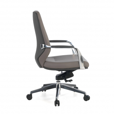 chefsessel grau niedriger rucken bicolor kunstleder gepolsterte armlehnen 6