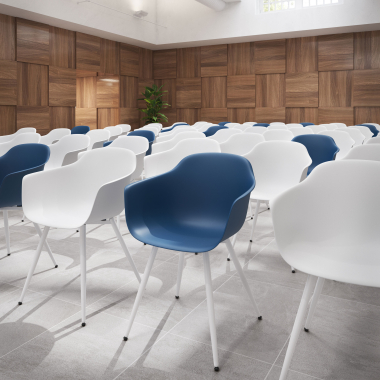 konferenzstuhl blau 4 fusse kunststoff feste armlehnen 2
