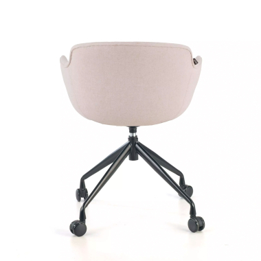 konferenzstuhl schwarz beige drehbar mit rollen stoff gepolsterte armlehnen 3