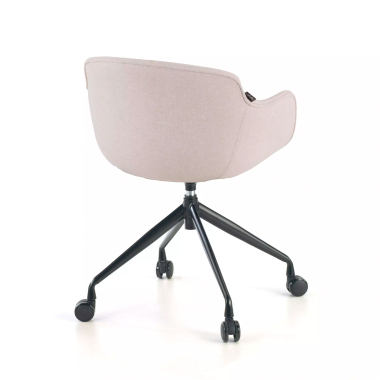 konferenzstuhl schwarz beige drehbar mit rollen stoff gepolsterte armlehnen 5