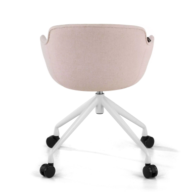konferenzstuhl weiss beige drehbar mit rollen stoff gepolsterte armlehnen 6