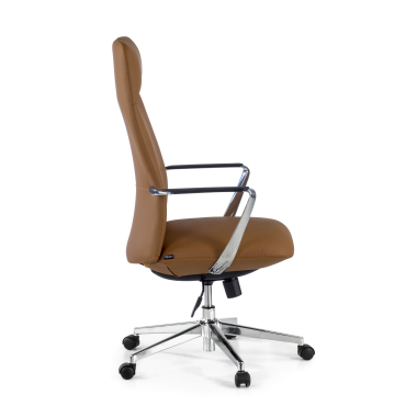 chefsessel beige hoher rucken kunstleder feste armlehnen 4