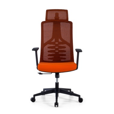 ergonomischer burostuhl orange quick netzstoff 3d verstellbare armlehnen lordosenstutze kopfstutze 3