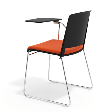 stuhl mit schreibplatte schwarz orange mit schreibplatte gepolstert stoff ohne armlehnen 5