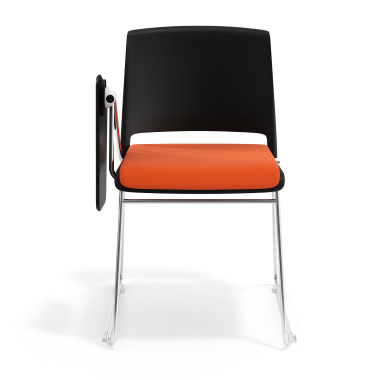 stuhl mit schreibplatte schwarz orange mit schreibplatte gepolstert stoff ohne armlehnen 6