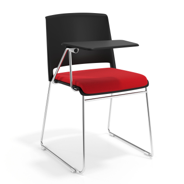 stuhl mit schreibplatte schwarz rot mit schreibplatte gepolstert stoff ohne armlehnen 1