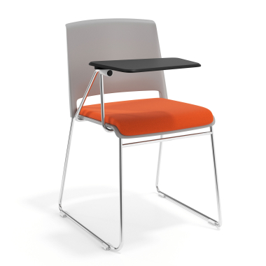 stuhl mit schreibplatte grau orange mit schreibplatte gepolstert stoff ohne armlehnen 1