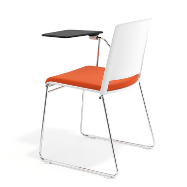 stuhl mit schreibplatte weiss orange mit schreibplatte gepolstert stoff ohne armlehnen 5