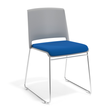 konferenzstuhl grau blau ohne arme gepolstert stoff ohne armlehnen 1
