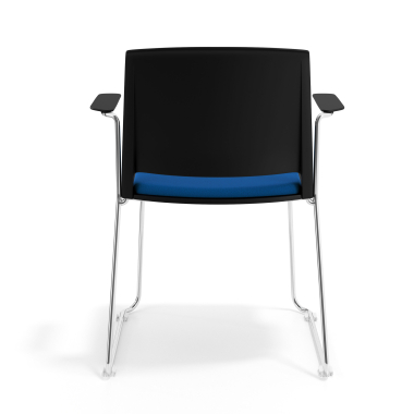konferenzstuhl schwarz blau mit armlehnen gepolstert stoff ohne armlehnen 4
