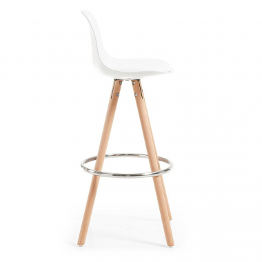 barhocker weiss hocker holzbeine kunstleder ohne armlehnen 3