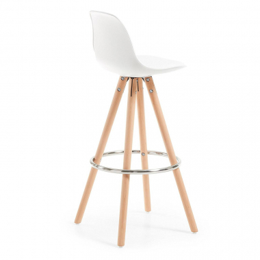 barhocker weiss hocker holzbeine kunstleder ohne armlehnen 5