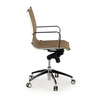 chefsessel kaffeebraun verchromte struktur kunstleder kunstleder feste armlehnen 4