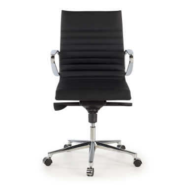 luxus burostuhl schwarz niedriger rucken naturleder naturleder feste armlehnen 3