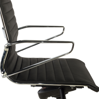 luxus burostuhl schwarz hoher rucken naturleder naturleder feste armlehnen 8