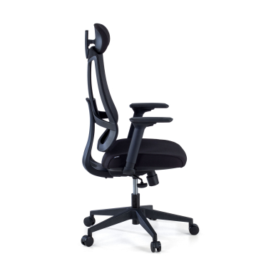 ergonomischer burostuhl schwarz schwarzes gestell netzstoff 3d verstellbare armlehnen lordosenstutze kopfstutze 4