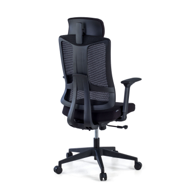 ergonomischer burostuhl schwarz schwarzes gestell netzstoff 3d verstellbare armlehnen lordosenstutze kopfstutze 5