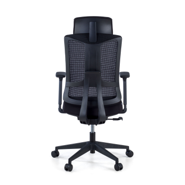 ergonomischer burostuhl schwarz schwarzes gestell netzstoff 3d verstellbare armlehnen lordosenstutze kopfstutze 6