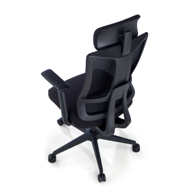 ergonomischer burostuhl schwarz schwarzes gestell netzstoff 3d verstellbare armlehnen lordosenstutze kopfstutze 7