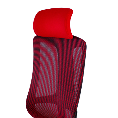 ergonomischer burostuhl rot schwarzes gestell netzstoff 3d verstellbare armlehnen lordosenstutze kopfstutze 8