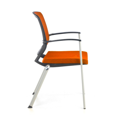 besucherstuhl orange adam netzstoff feste armlehnen 4