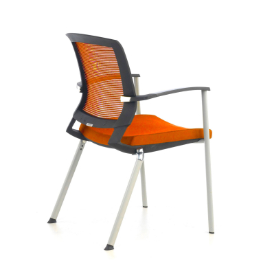 besucherstuhl orange adam netzstoff feste armlehnen 5