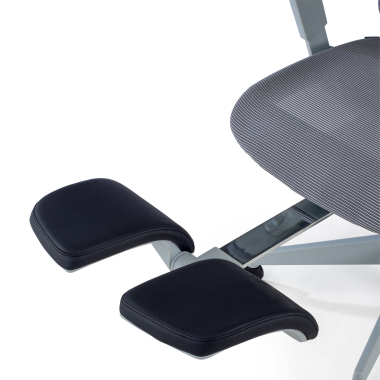 ergonomischer burostuhl grau mit fussstutze netzstoff 3d verstellbare armlehnen doppelte lordosenstutze kopfstutze ausziehbare fussstutze 10