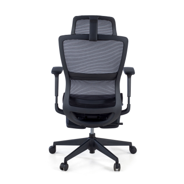 ergonomischer burostuhl schwarz mit fussstutze netzstoff 3d verstellbare armlehnen doppelte lordosenstutze kopfstutze ausziehbare fussstutze 8