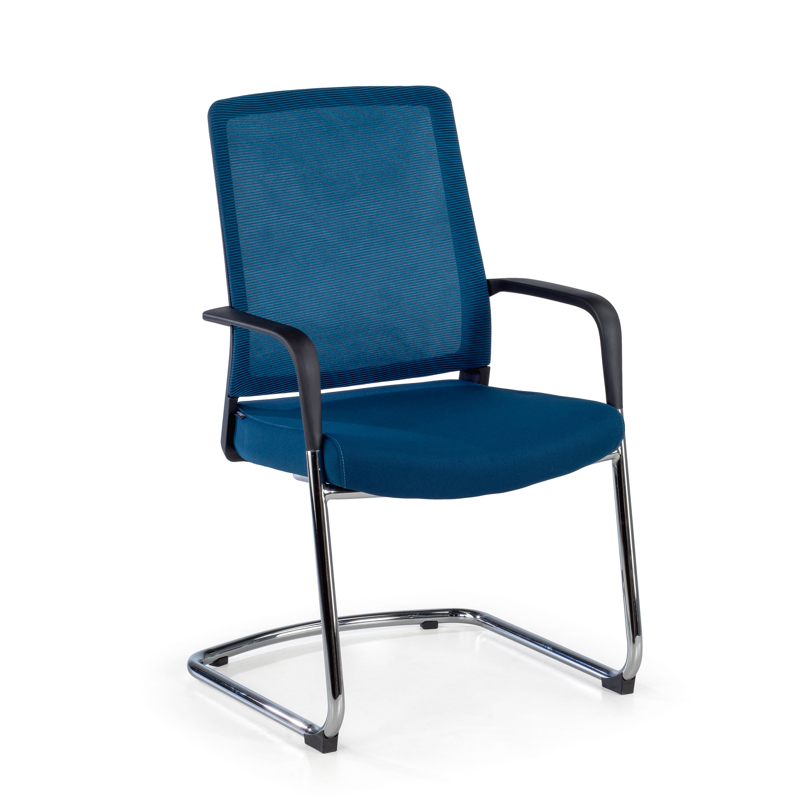 Freischwinger Stuhl Bali, ergonomische Rückenlehne, Netzstoff