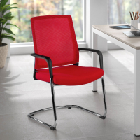Freischwinger Stuhl Bali, ergonomische Rückenlehne, Netzstoff