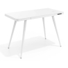 Design-Schreibtisch Clarity mit kabellosem Ladegerät und Stahlbeinen