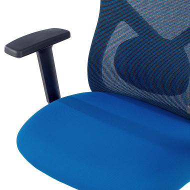 burostuhl blau schwarzes gestell netzstoff 1d verstellbare armlehnen lordosenstutze kopfstutze 6