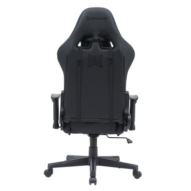 gaming stuhl schwarz epic kunstleder bewegliche armlehnen lumbal und nackenkissen kopfstutze ausziehbare fussstutze 6